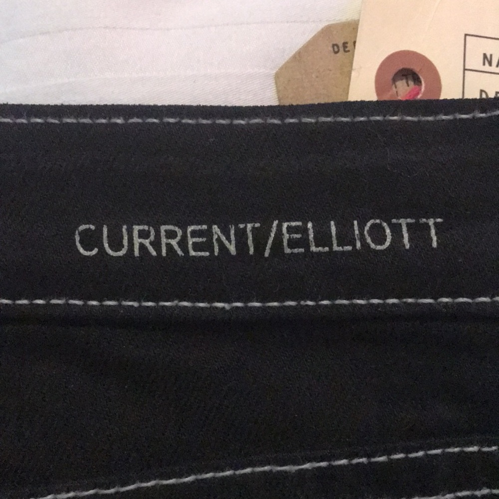 Current/Elliott The Ankle Skinny Jeans 23 NWT Black Y2K Contrast Stitch - Picture 7 of 11